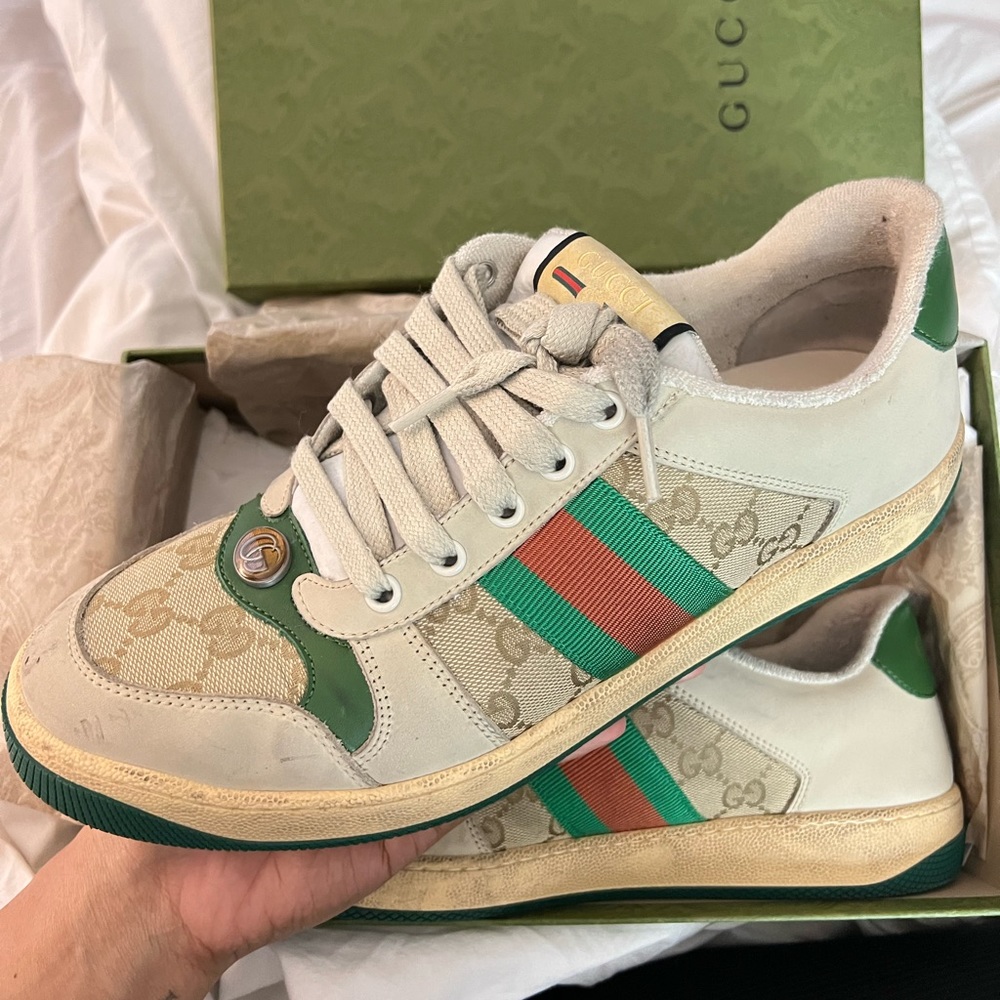 Gucci Womens Screener Leather Sneaker - Picture 7 of 11